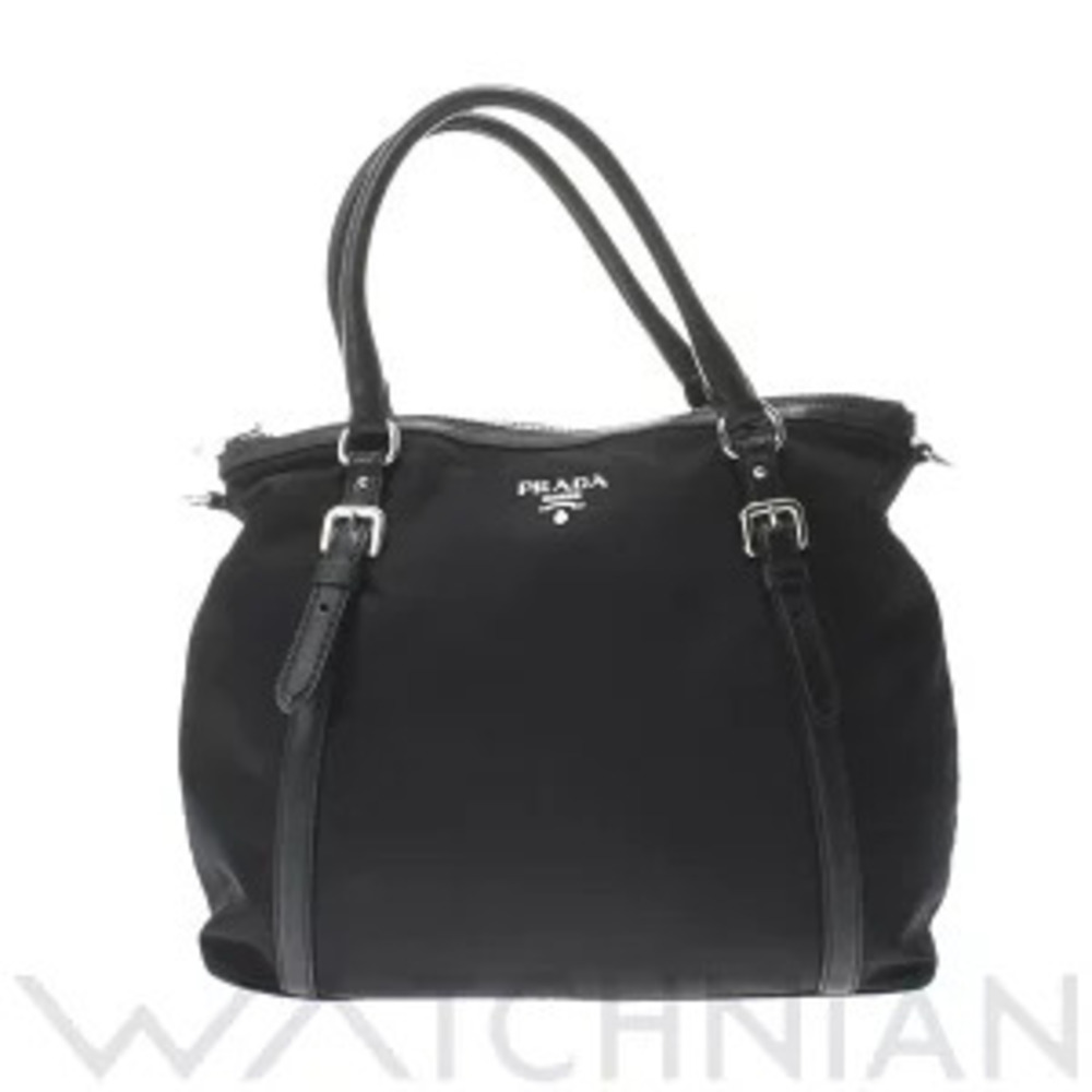 Prada Tessuto leather 2way tote bag black